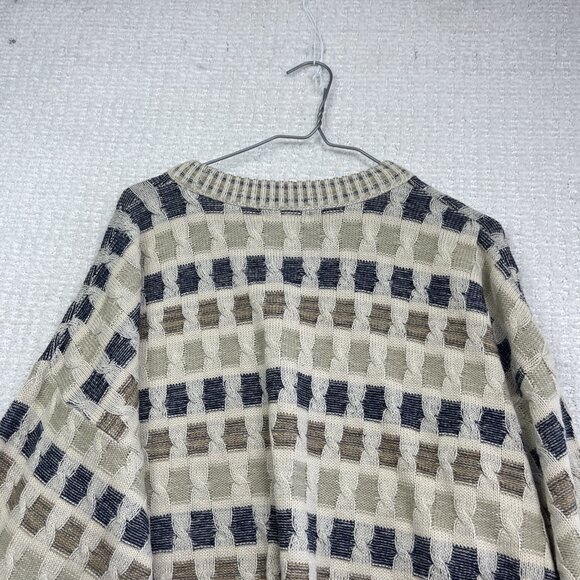 VTG 90s Arnold Palmer Earth Tone 3D Cable Knit Style Sweater Size XL Canada made - Picture 15 of 15